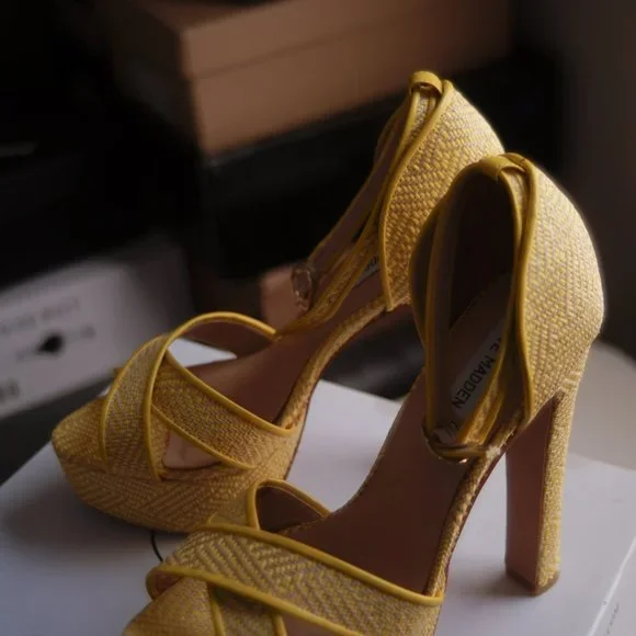 Steve Madden heels prada size 9 tropical havana yellow - Picture 10 of 10